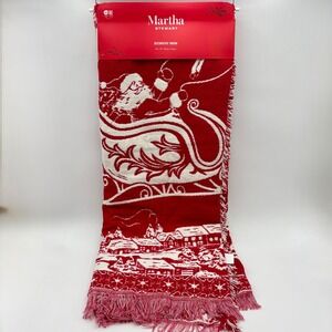 Martha‎ Stewart Christmas Santa Sleigh Decorative Throw Blanket
